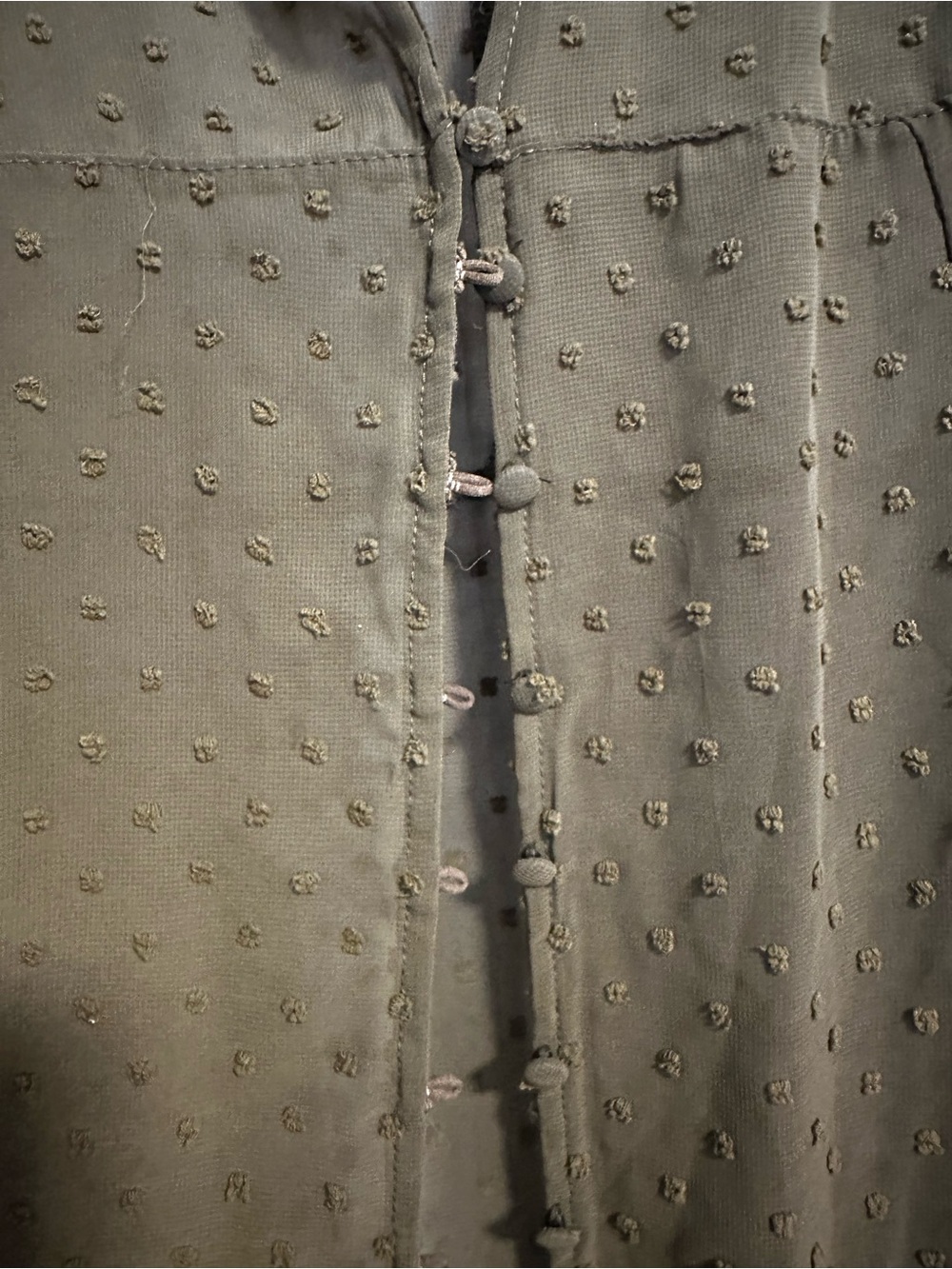 Sheer Olive Green Textured Midi Dress 2X - Picture 3 of 5